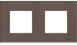 Рамка 2 пост кофейное стекло