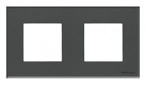 Рамка 2 пост стекло графит