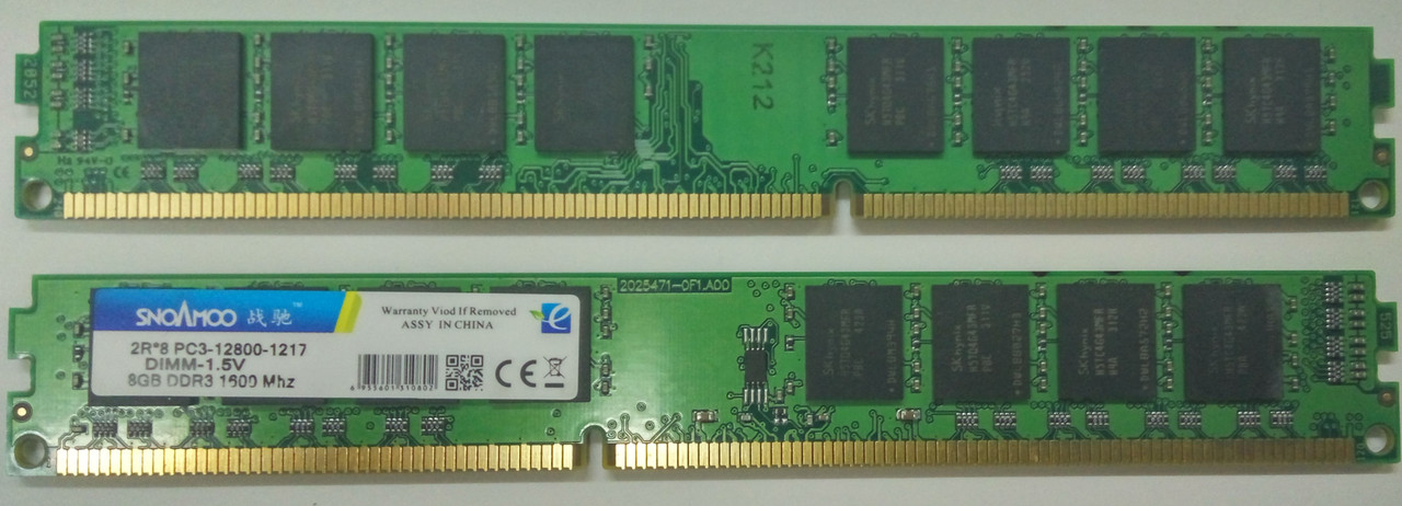 DDR3 8GB 1600MHz PC3-12800. Оперативная память Snoamoo (Intel/AMD) - фото 2 - id-p62626243