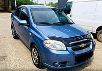 Дефлектор капота - мухобойка, Chevrolet Aveo 2006- седан, VIP TUNING