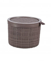 Контейнер круглый Jute 2л, фиолетово-коричневый