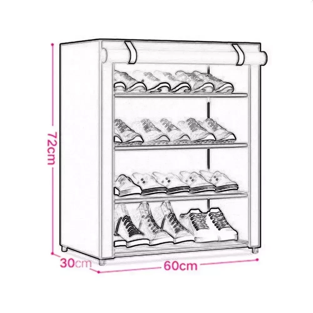 Шкаф-полка для обуви SHOE CABINET SHOE RACK (8238) Бордовый - фото 2 - id-p166675959