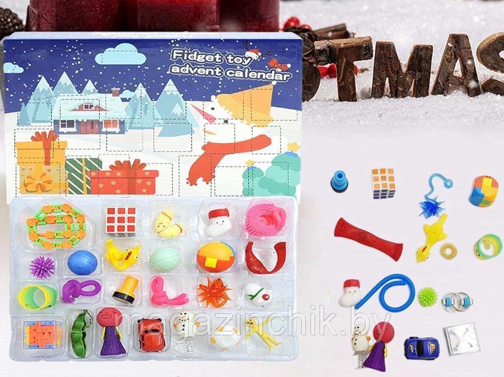 Конструктор Новогодний календарь (Адвент) 24 предмета, фиджет игрушки, антистресс - фото 3 - id-p166676861