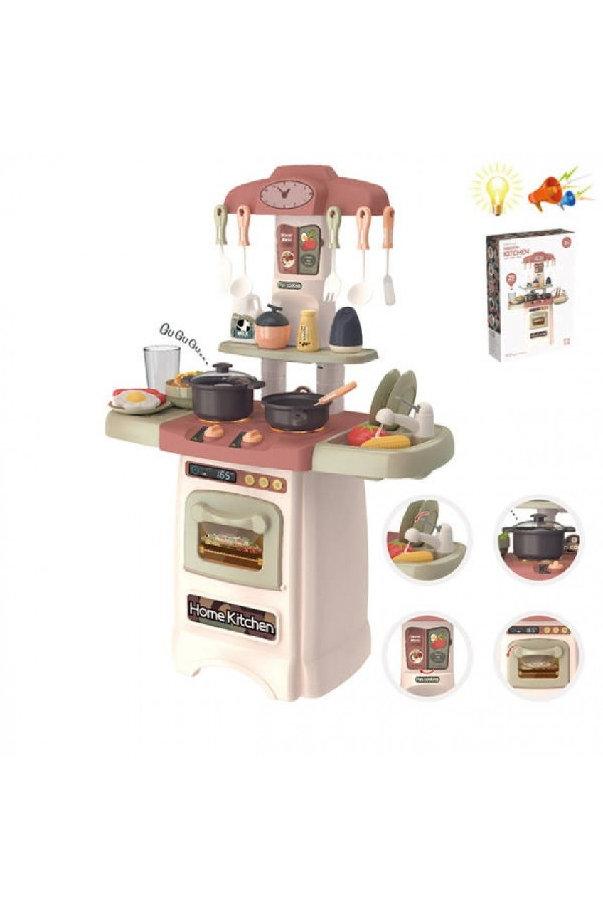 Детская игровая кухня Fashion Kitchen 62 см, 29 предметов, свет звук вода арт. 889-195 - фото 2 - id-p166677540