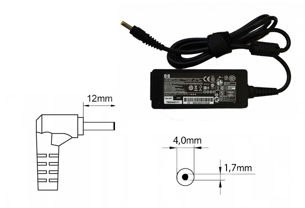 Оригинальная зарядка (блок питания) для ноутбука HP HSTNN-CA18, 40W, штекер 4.0x1.7 мм - фото 1 - id-p127591223