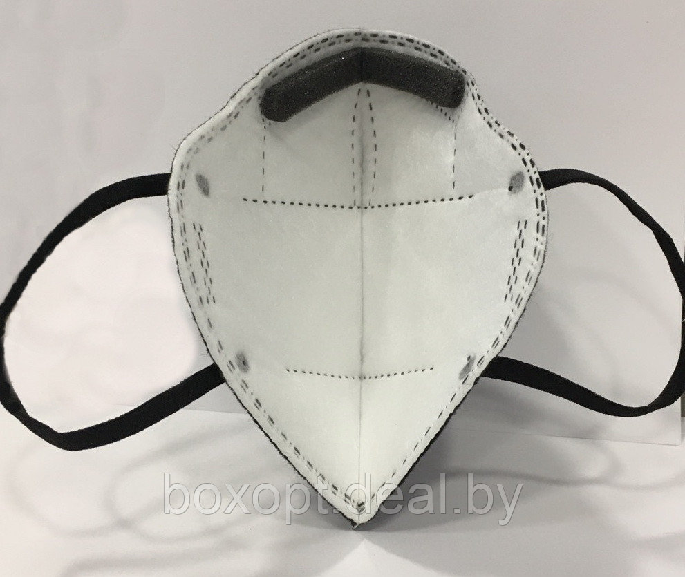 Защитная маска респиратор KN95, FFP2, без клапана, черная - фото 3 - id-p166709096