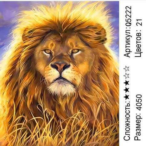 Картина по номерам Царь зверей Лев (Q5222) - фото 1 - id-p166708875