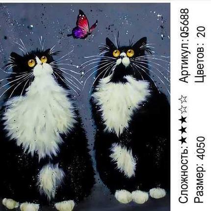 Живопись по номерам Черно-белые коты (Q5688), фото 2