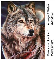 Картина из страз Волк (ZX10346)