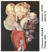Картина из страз Белый цветок Эми Джадд (ZX9970)