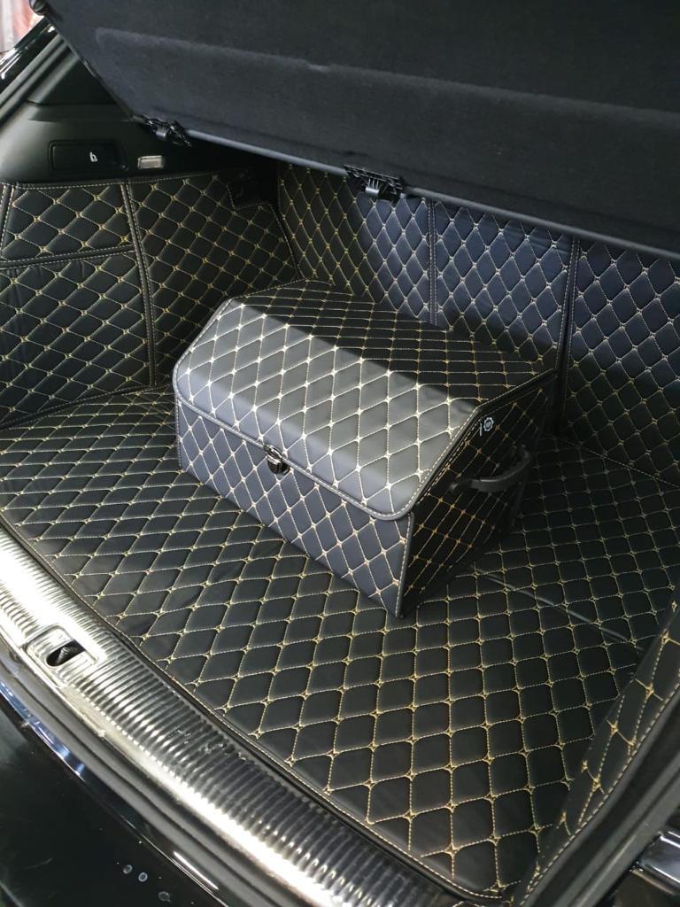 Audi Q5 18- Ковры Салон+Багажник Эко-кожа Черный шов Бежевый 5D LUX FULL Coolpart - фото 10 - id-p166599493