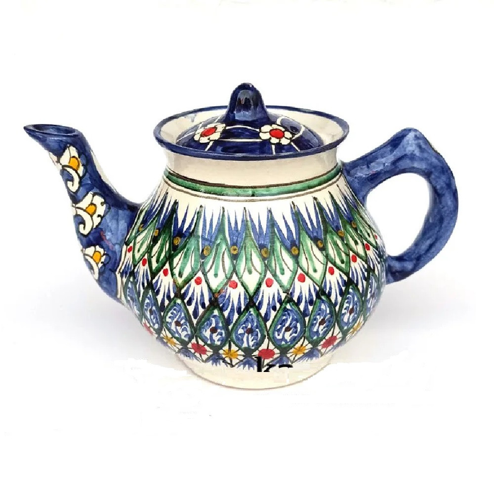 Чайник узбекский керамический. Риштан. 0,75 литра - фото 1 - id-p165302232