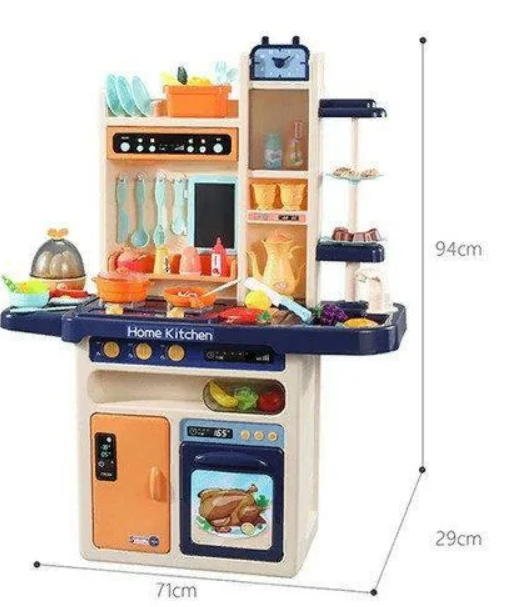 Детская игровая кухня арт. 889-161 с водой, паром, светом, звуком, яйцеварка, 65 предмета, высотой 94 см - фото 6 - id-p166674283