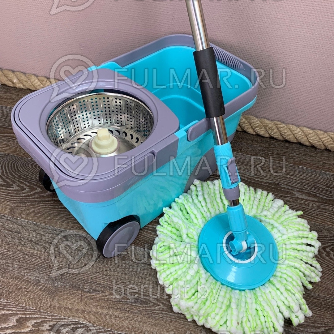 Набор для уборки пола на колёсах с центрифугой (Wring mop) wmp-C700 - фото 3 - id-p166648068