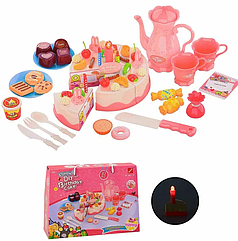 Детский игровой набор сладкий тортик Праздничный торт 62 предмета арт 889-147 Свет Звук