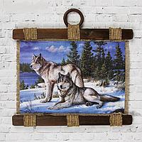 Сувенирное настенное панно «Пара волков»