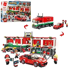 Детский конструктор Qman (Brick) арт. 4204 "Станция обслуживания автомобилей" 2 в 1 аналог лего lego, 1095 дет