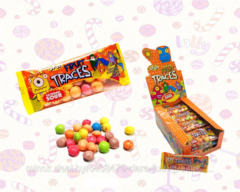 Жевательная конфета Sour Fruit Traces/ 24 шт. упаковка