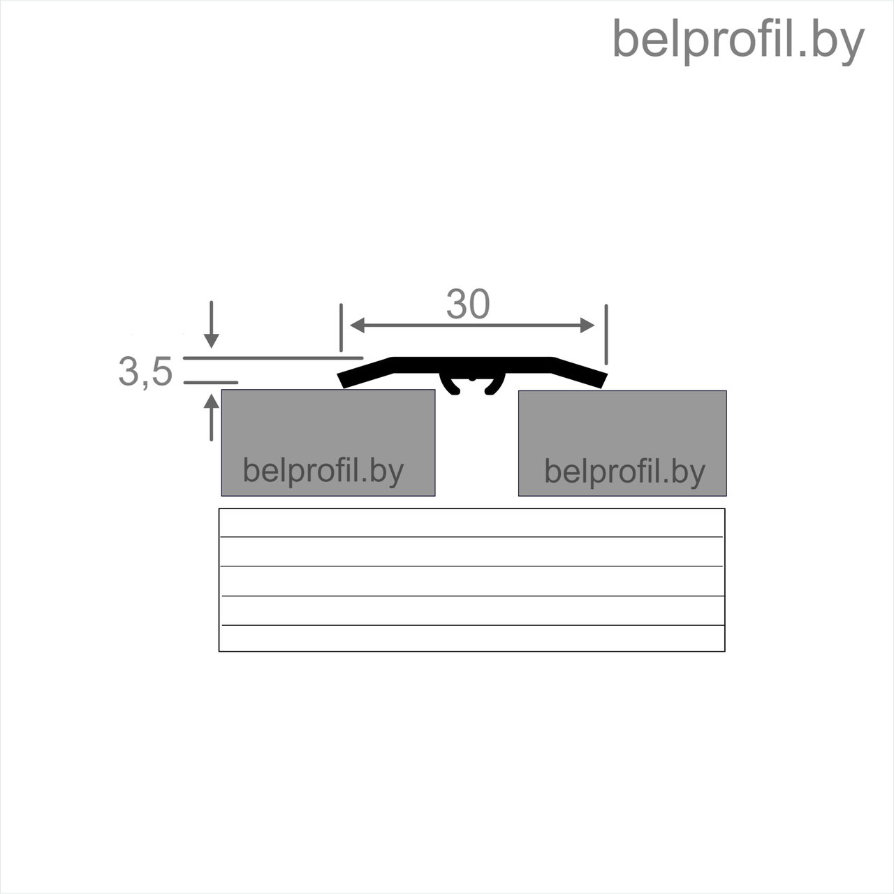 Порог 30 мм 1,35метра, НЕРЖАВЕЙКА (матовая, брашированная) - фото 4 - id-p166728008