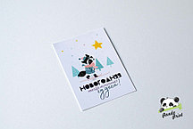 Открытка 70х100 мм Новогодняя звезда исполняет чудеса! енот