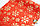 Бумага гофрированная, Золотые снежинки на красном, фото 2