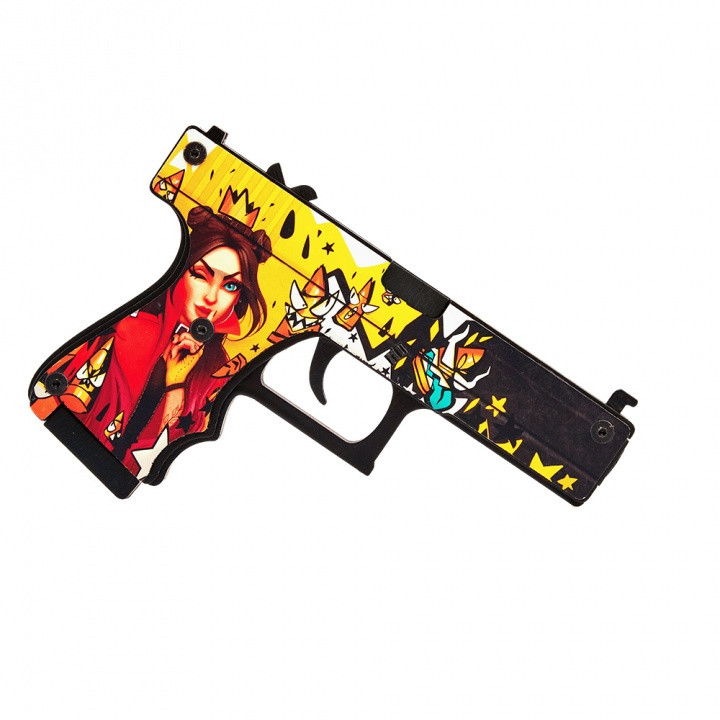 Пистолет VozWooden Active Glock-18 Королева Пуль (деревянный резинкострел) 2002-0202 - фото 3 - id-p166739178