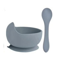 Тарелка с силиконовой ложкой Dim Grey