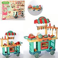 Игровой набор Детская кухня кафе магазин супермаркет "Ресторан Фаст-фуд" на колесах 008-958, 91 см, свет, звук, фото 1