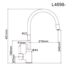 Смеситель для кухни Ledeme L4898-4 с гибким изливом желтый/хром (латунь), фото 7