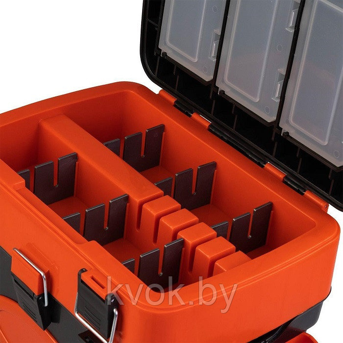 Ящик для зимней рыбалки Helios FishBox 10л двухсекционный оранжевый - фото 7 - id-p107303279