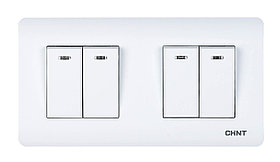 4-клавишный выключатель с LED-подсветкой 10А 250В NEW3 (CHINT)
