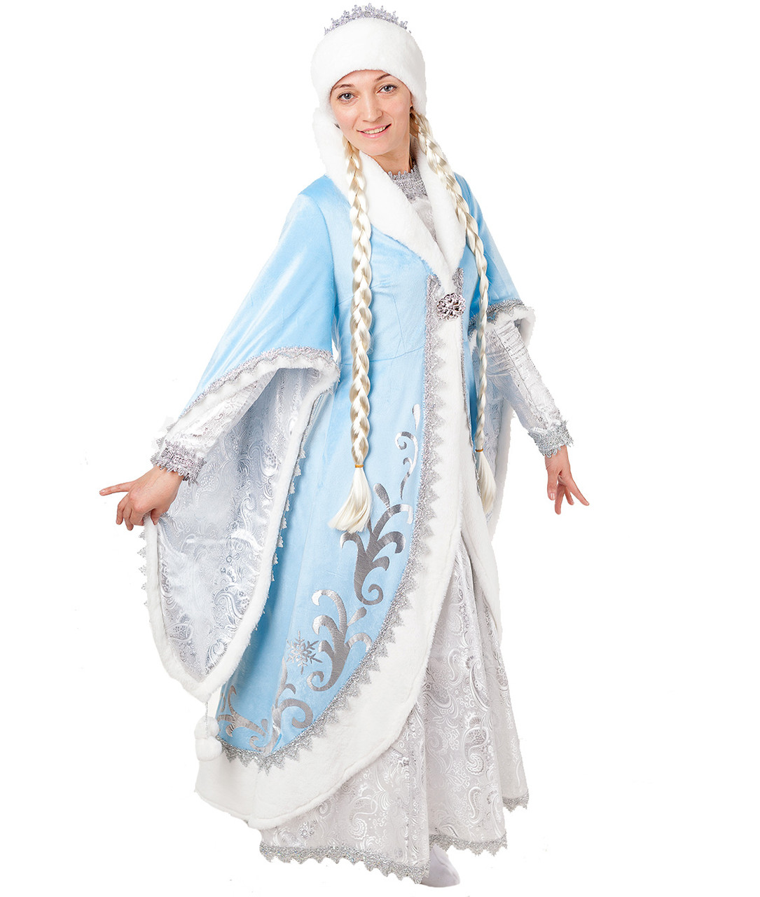Карнавальный костюм для взрослых Снегурочка Премиум 3007 к-18 Пуговка