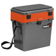 Ящик рыболовный для зимней рыбалки Helios 19л серый/оранжевый