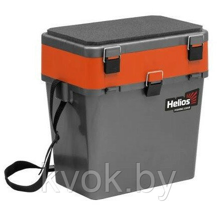 Ящик рыболовный для зимней рыбалки Helios 19л серый/оранжевый - фото 1 - id-p166765487