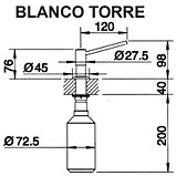 Диспенсер для моющего средства BLANCO TORRE (нержавеющая сталь) хром 512594, фото 2