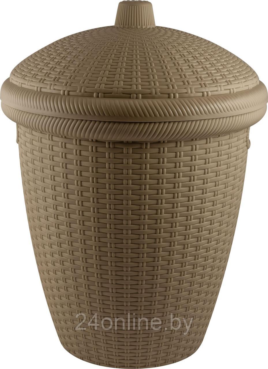 Корзина для белья BranQ коллекция Rattan, плетеная, круглая BQ1204 Кофейный