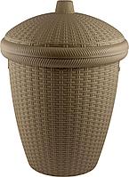 Корзина для белья BranQ коллекция Rattan, плетеная, круглая BQ1204 Кофейный