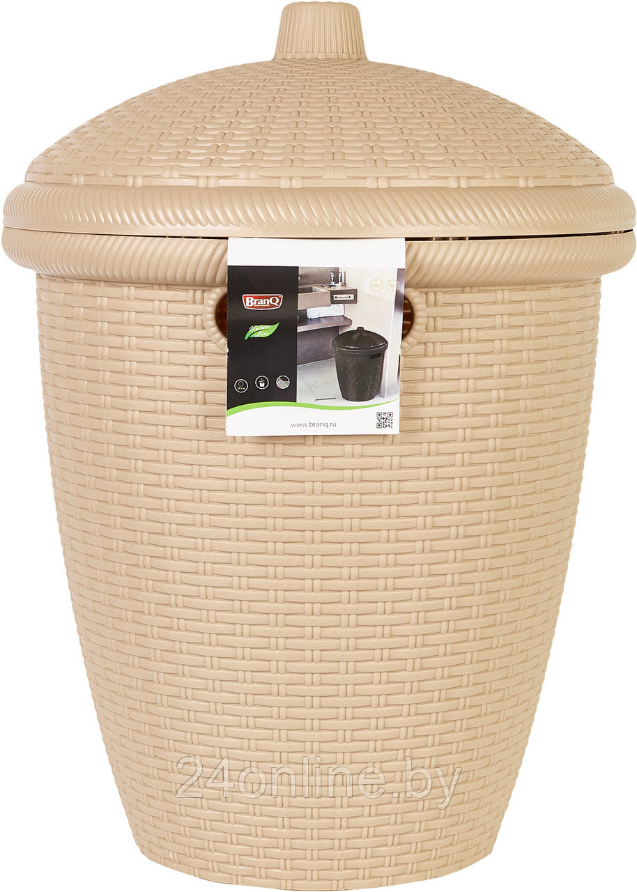 Корзина для белья BranQ коллекция Rattan, плетеная, круглая BQ1204 Слоновая кость - фото 1 - id-p166782704