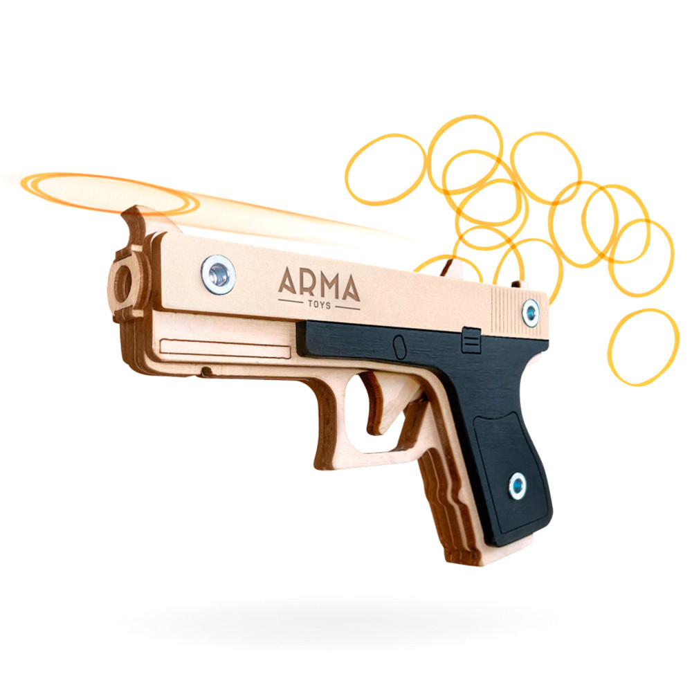 Пистолет Глок Лайт ARMA / Деревянный резинкострел АРМА / Glock Light / АТ027