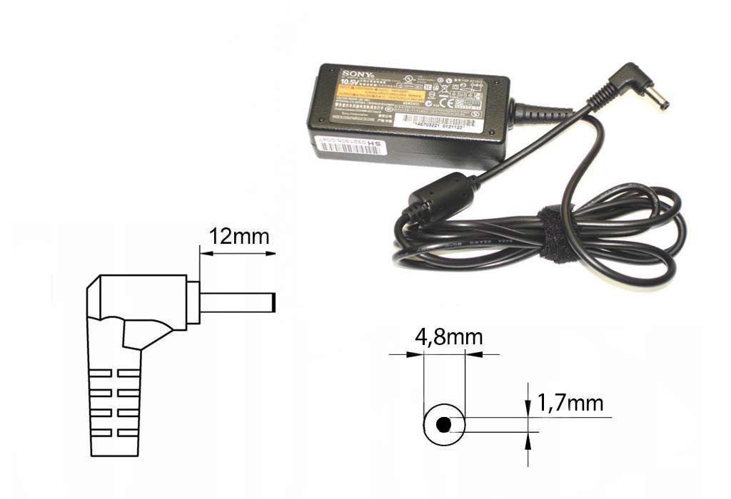 Оригинальная зарядка (блок питания) для ноутбука Sony VGP-AC10V5, VGPAC10V5, 30W, штекер 4.8x1.7 мм