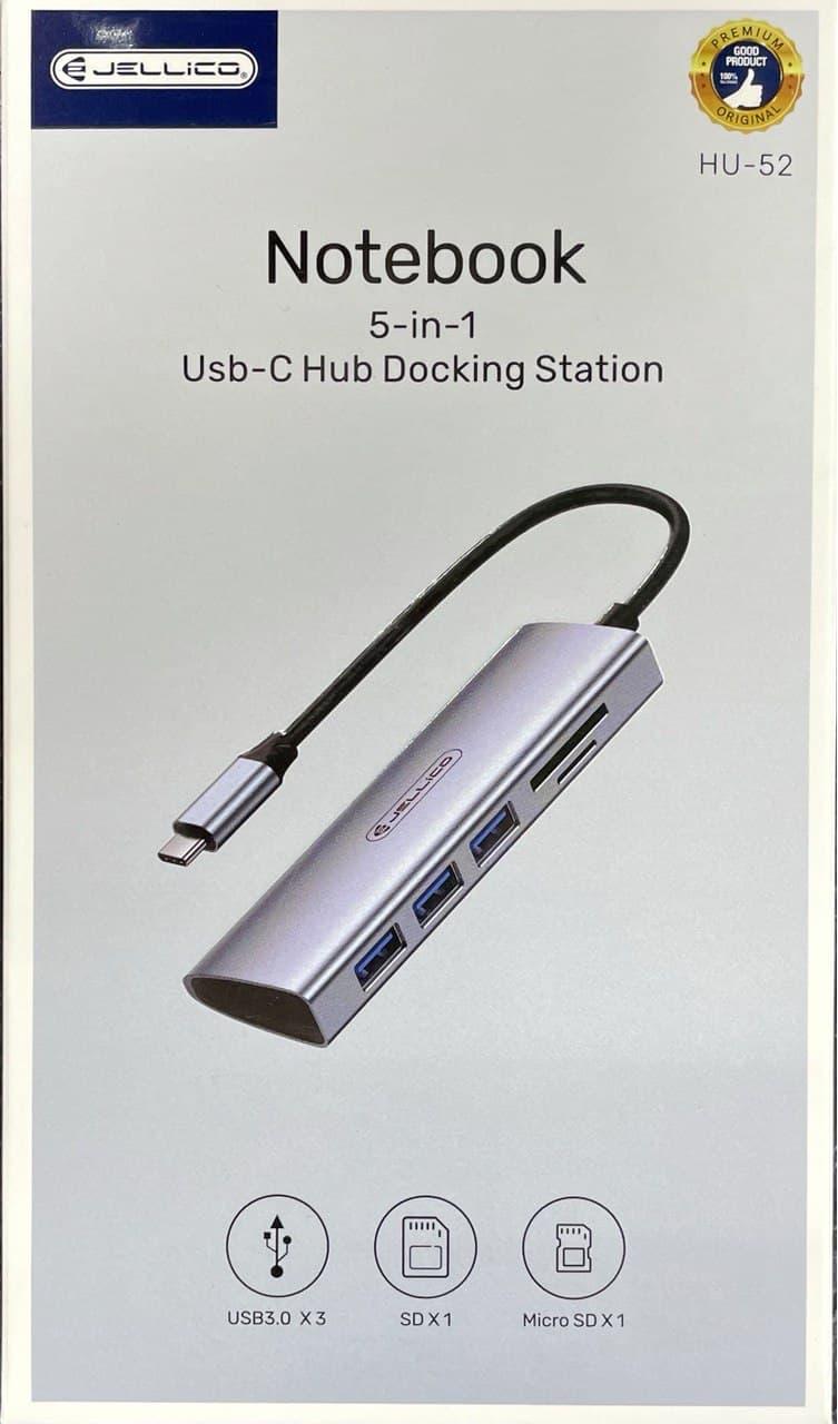 USB Hub 5в1 Jellico HU-52 (Серый)