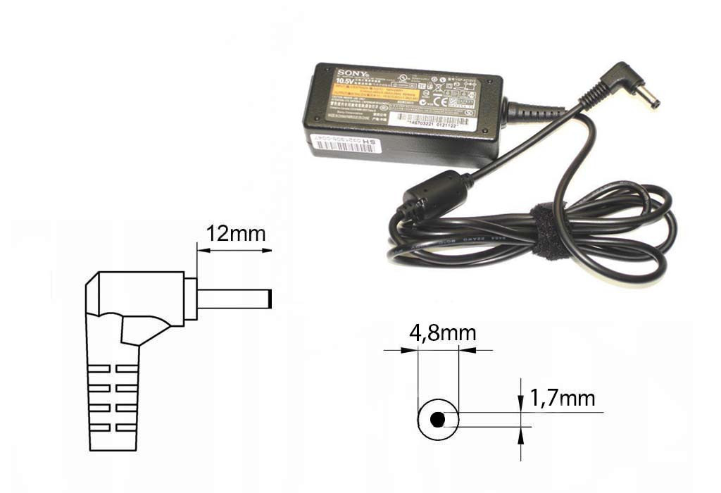 Оригинальная зарядка (блок питания) для ноутбука Sony VGP-AC10V2, VGP-AC10V6, 20W, штекер 4.8x1.7 мм
