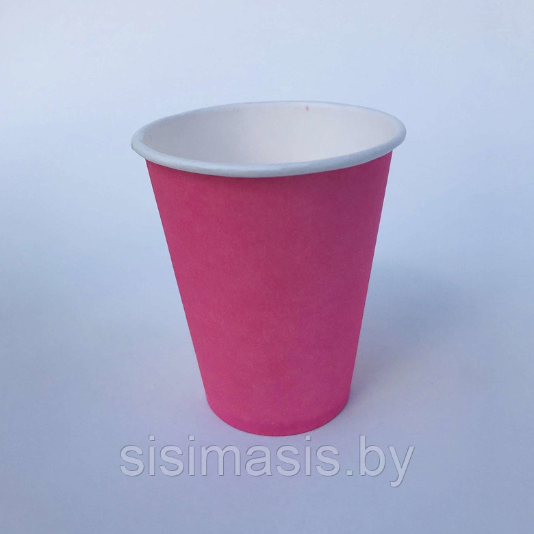 Бумажные стаканчики 200-250мл., желтые/Уп. 50шт. розовый - фото 1 - id-p166789006
