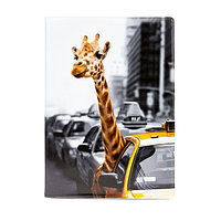 Обложка на автодокументы "Жираф в такси"