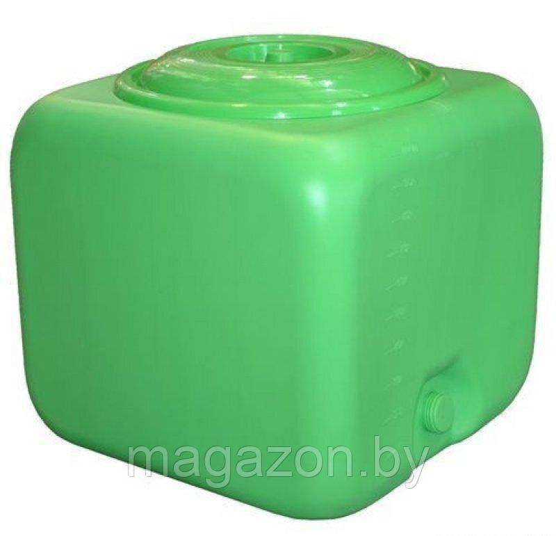 Бак для душа Альтернатива 100л с пластиковым краном и лейкой, зеленый