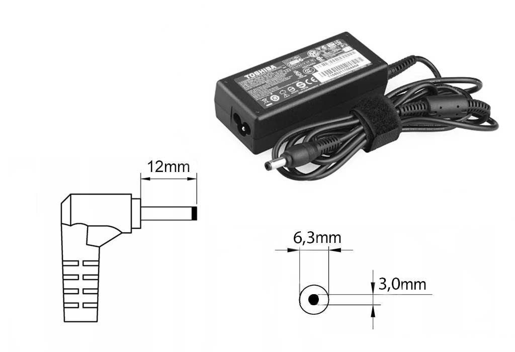 Оригинальная зарядка (блок питания) для ноутбуков Toshiba G71C00049410, PA2444U, 75W, штекер 6.3x3.0 мм - фото 1 - id-p3250618