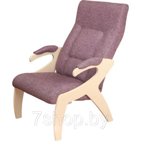 Кресло Мебелик Монти ткань лиловый, каркас дуб шампань