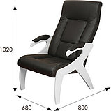 Кресло Мебелик Монти экокожа черный, каркас белый, фото 3