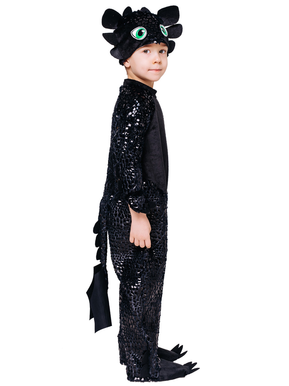 Детский карнавальный костюм Дракон Черный 966 к-21 Пуговка, фото 1