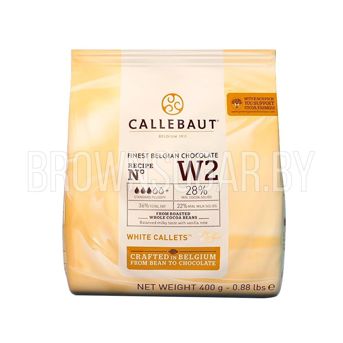 Шоколад белый Callebaut 28% (Бельгия, каллеты, 400 гр) - фото 1 - id-p166795640